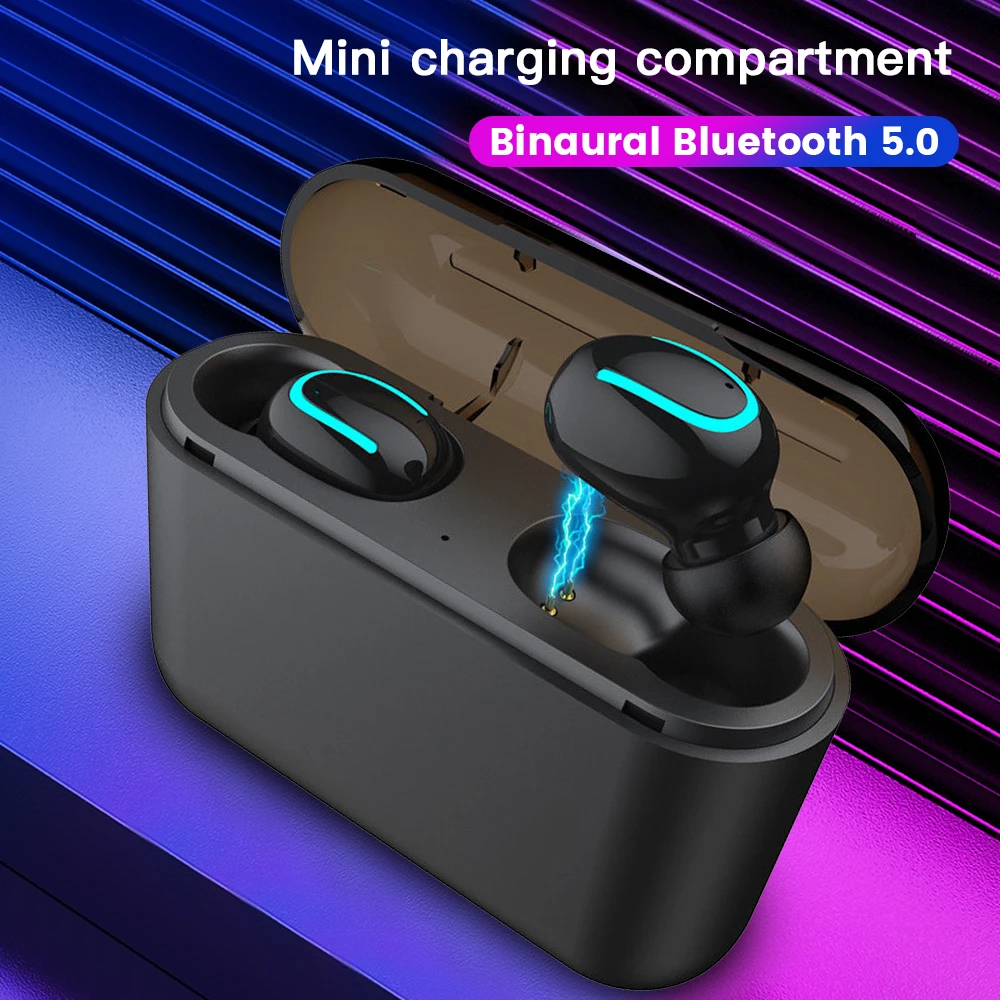 

Mini TWS Bluetooth Earphones Wireless Headphones Binaural Headset Handsfree Headphone Sports Earbuds With Mic 1500mAH Power Bank
