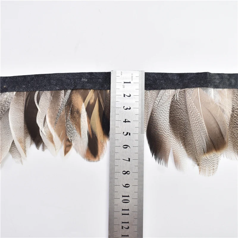 1 м натуральный фазан шарф из перьев ширина ленты/6-8 см гусиный петух Свадебные перья для рукоделия украшения