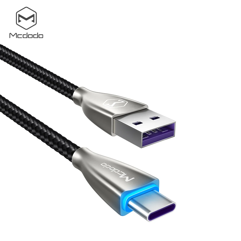 MCDODO светодиодный кабель 5A Super type C для быстрой зарядки usb c, кабель type-c для передачи данных, зарядное устройство usb-c для samsung S9 S8 huawei mate 20 Pro P20 - Цвет: For Type C