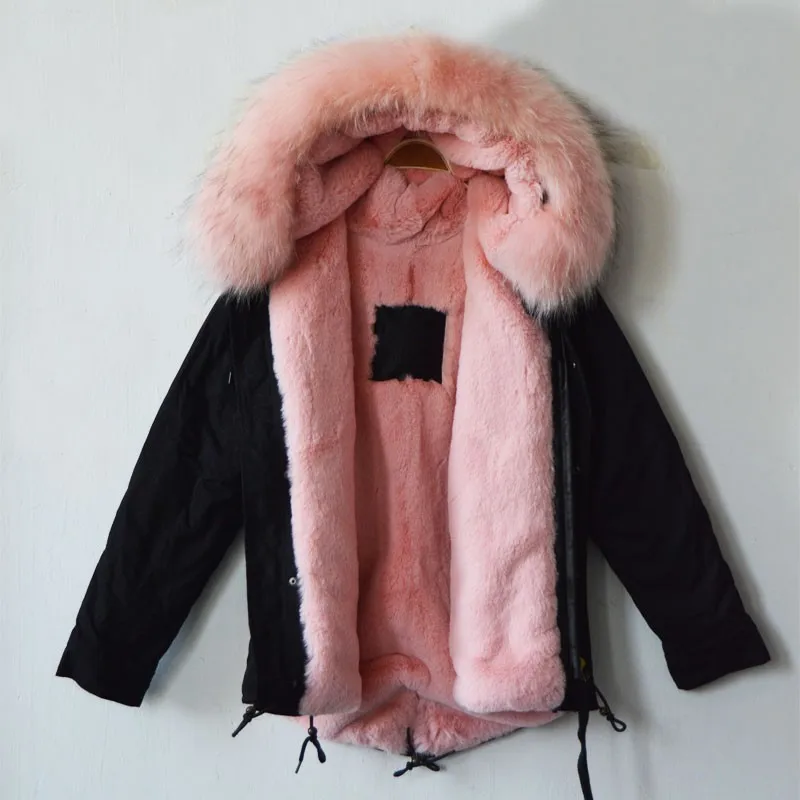 Итальянская Новая модная Стильная черная куртка-парка с светильник, розовая Зимняя парка с подкладкой
