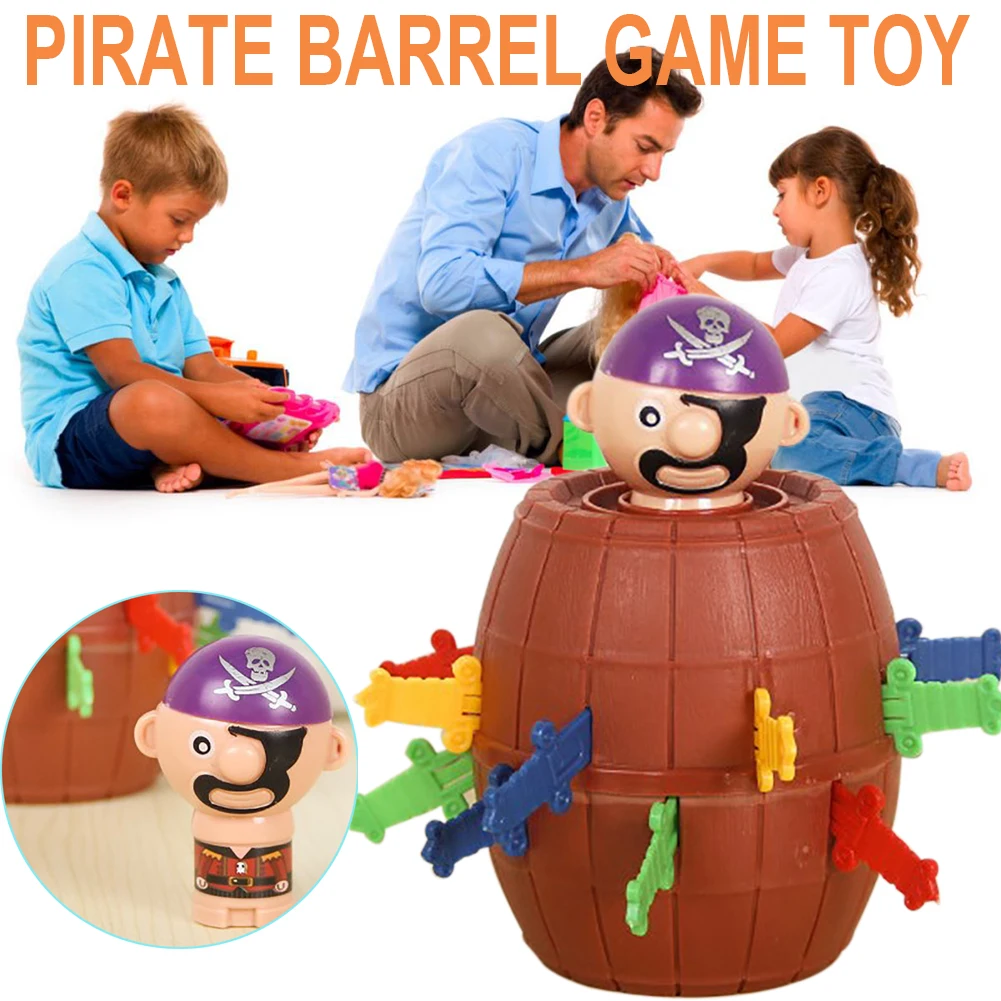 Детские игрушки на Хэллоуин, новинка, Лаки, удар, всплывающая игрушка, Каминка, смешная Пиратская игрушка с бочкой, для семейного офиса, вечерние