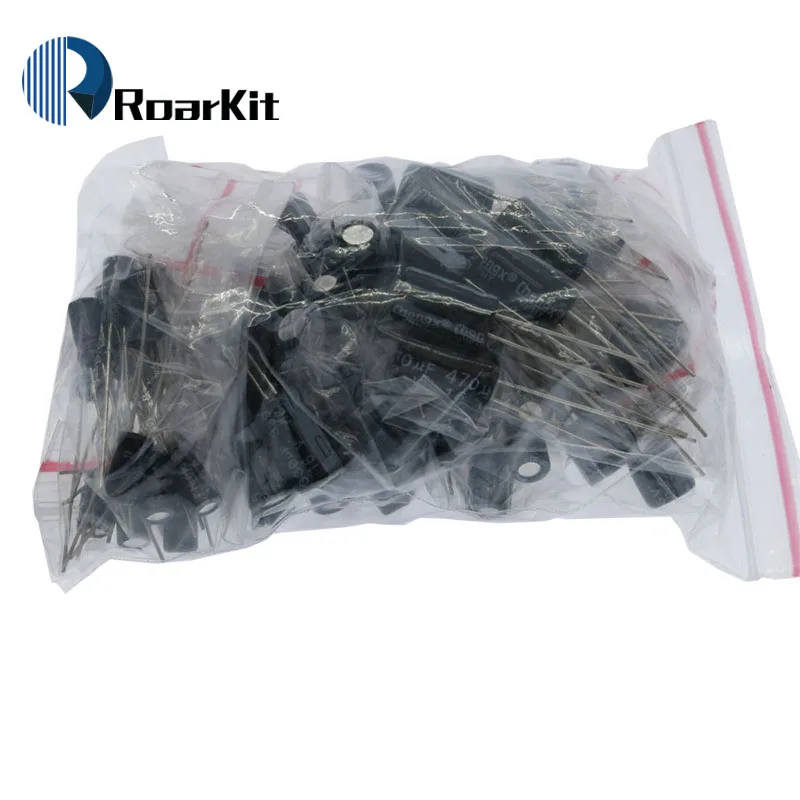 

120pcs 12 value kit 1uF-470uF Electrolytic Capacitor Package for arduino 1UF 2.2UF 3.3UF 4.7UF 10UF 22UF 33UF 47UF 100UF 220UF