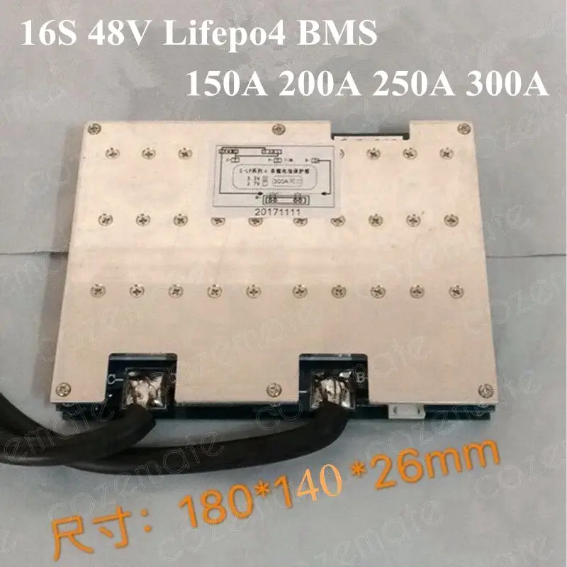 16S 48V 150A 200A 250A 300A BMS Lifepo4 51 2 v литиевая плата защиты батареи с функцией баланса