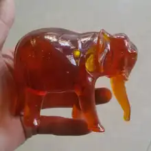 Продуманная китайская ручная Красная резина Благоприятный слон статуя