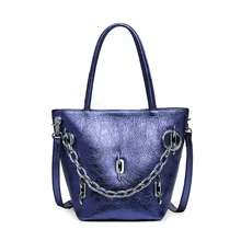 Женская сумка нового дизайна с металлической цепочкой, сумка на плечо из кожи с магнитной цепочкой