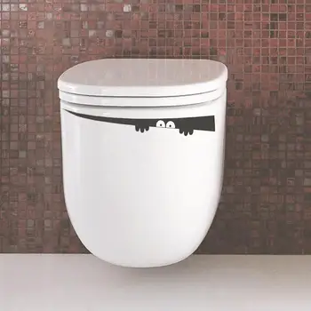 

4.2*42cm Peeping Toilet Monster Decal Vinyl Bathroom Sticker Wall Mural Furniture Home Room DIY drop Shipping