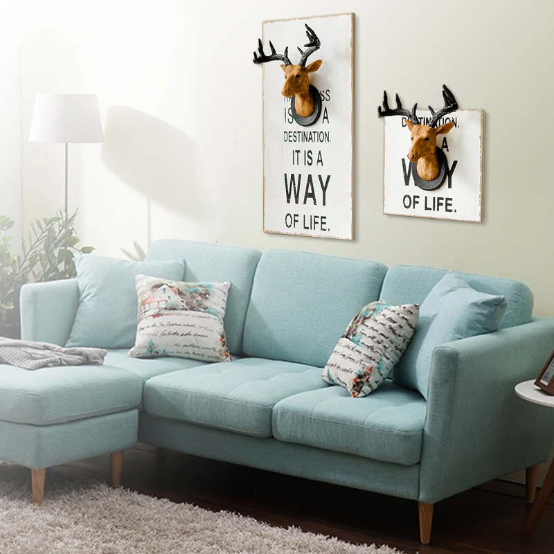 Deer Living Room Decor Vintage Home Decor Deer Head Wall Decoration Resin Crafts Animal