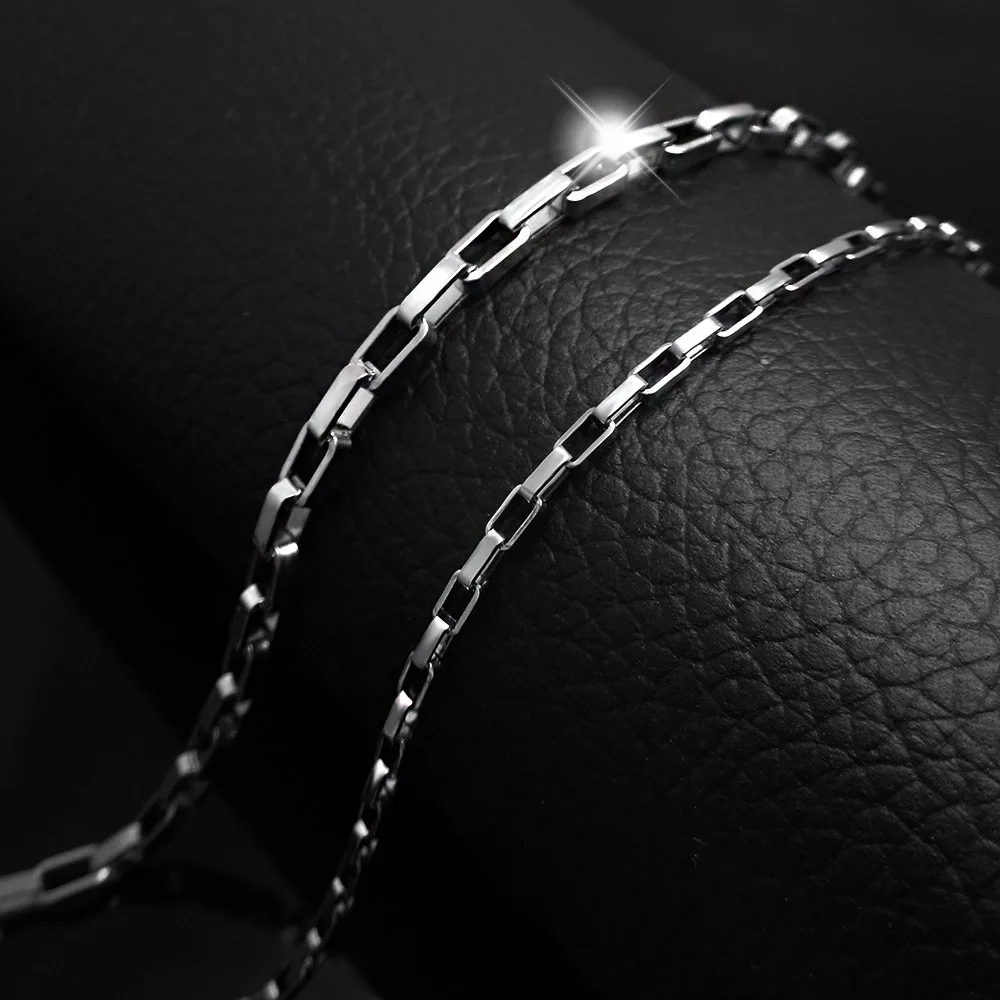 

New long vintage Box Chain stainless steel chain hot sale fashion jewelry 5mm Width Silver Color STN-012