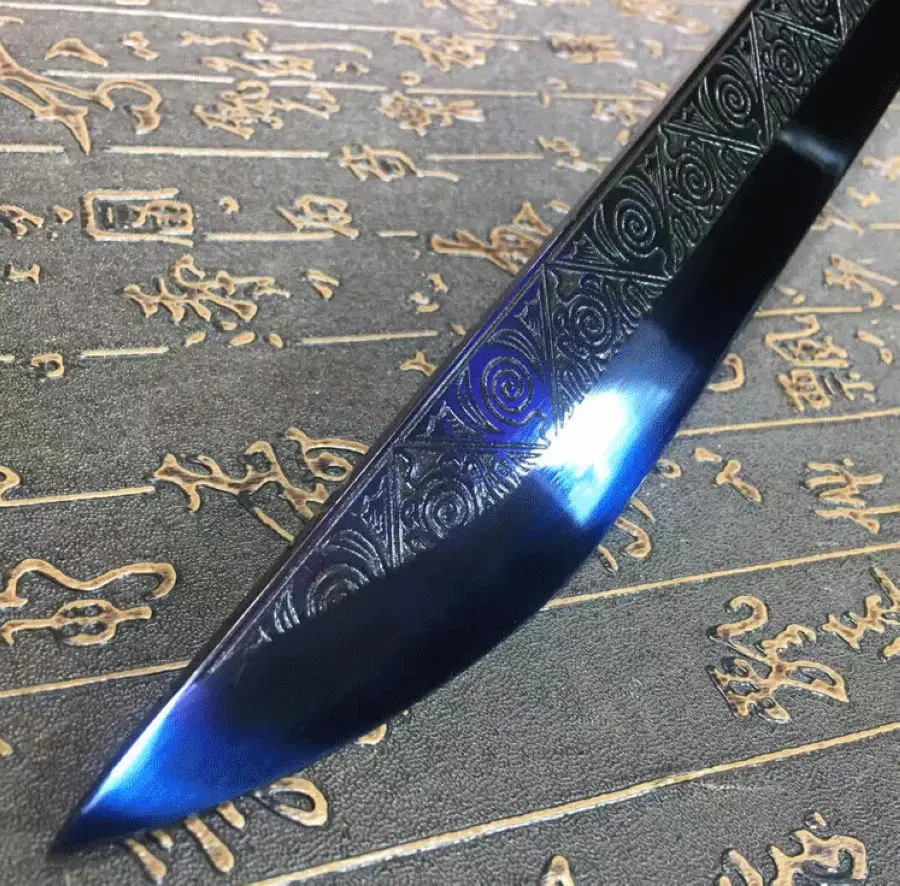 

Wonderful Broadsword Sword Katana Blue High Manganese Steel Blade Rosewood Scabbard Full Tang HL