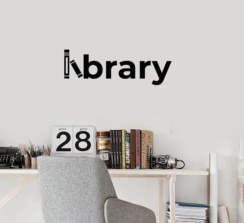 

Vinyl wall decals, school classroom library text reading room corner book stickers, home living room bedroom decoration DS13