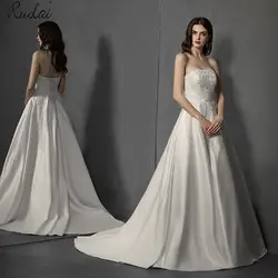 2019 Новое поступление свадебное платье без бретелек Длинные Элегантные аппликации свадебное бальное платье для невесты vestido de noiva
