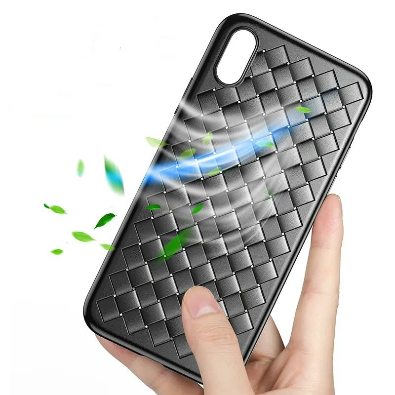 

OnePlant Phone Case For Iphone X Xr Xs Max Silicone Weaving Shell For Iphone 6 6s 7 8 Plus Breathable Soft Thin Protective Cover