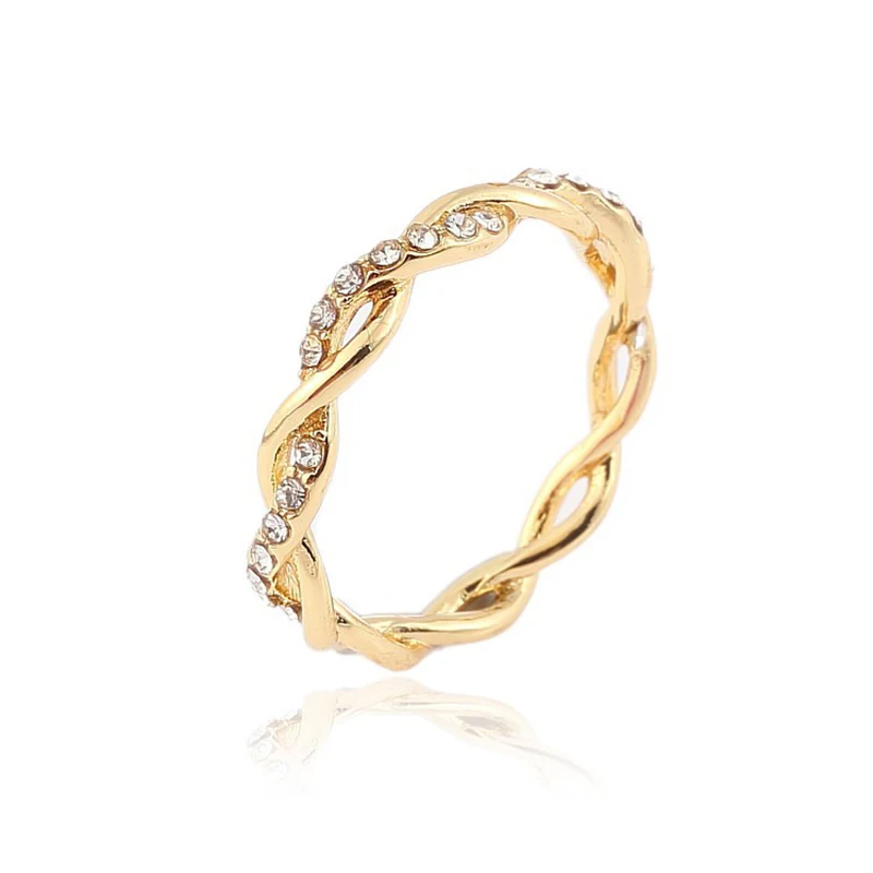 Classical Engagement Ring Women Twisted Shape Stacking Matching Band Anniversary Romantic Wedding Rings Gift | Украшения и
