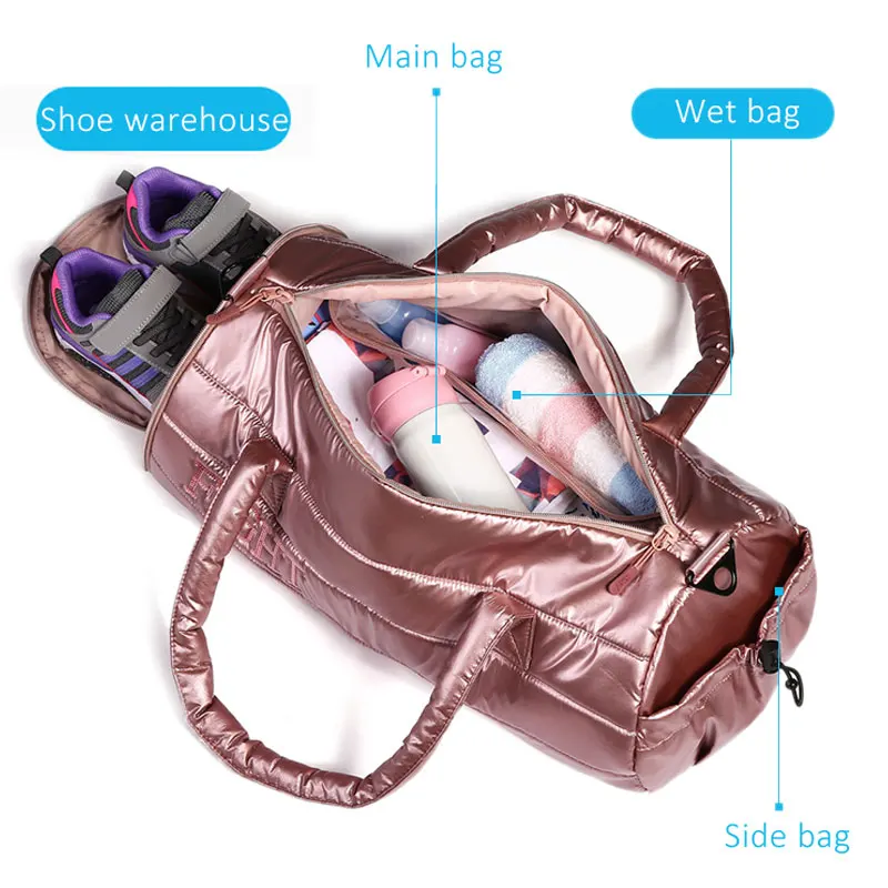 Новинка, женская зимняя сумка-тоут с хлопковой подкладкой для путешествий и плавания, сумка для багажа, женская сумка на плечо, сумка для йоги