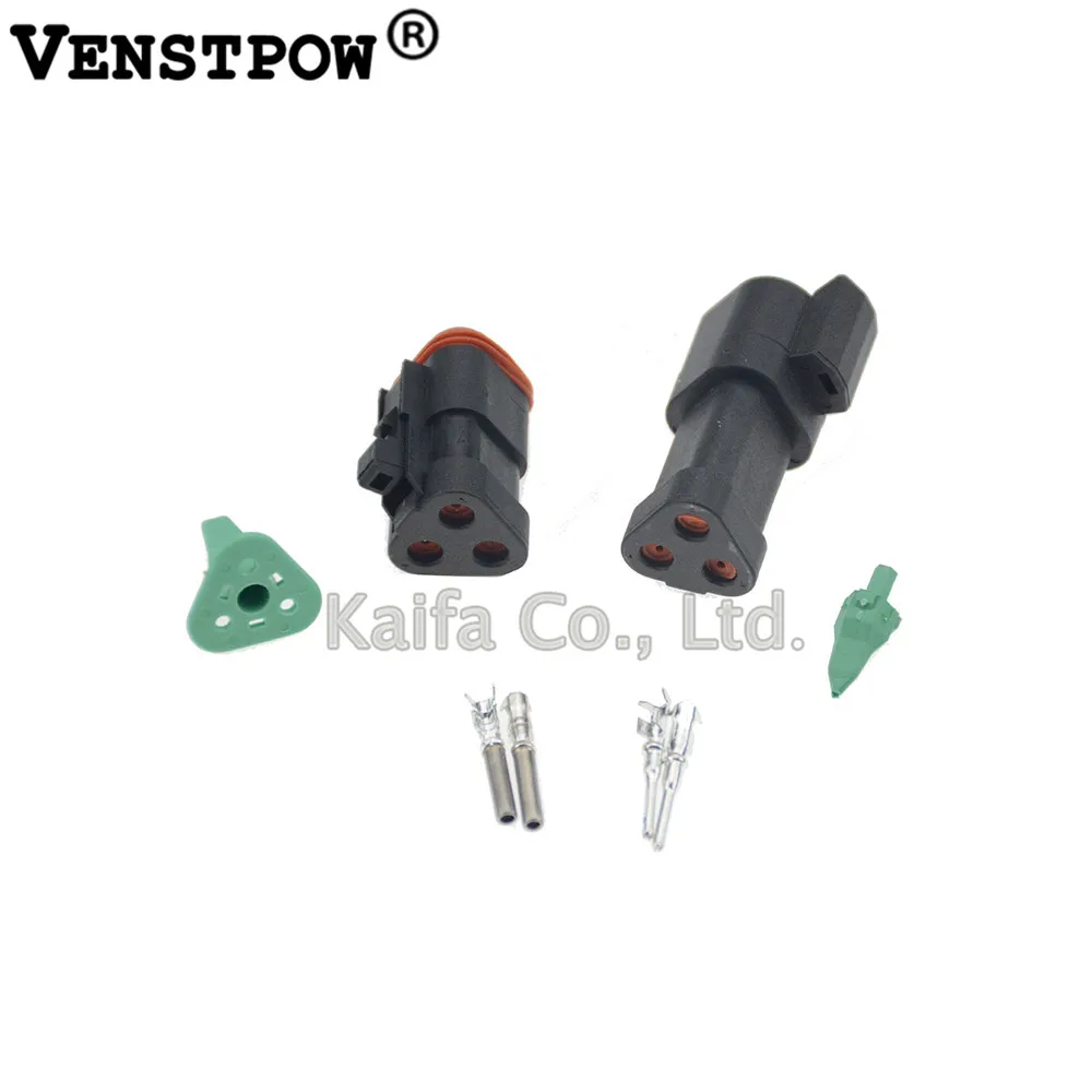 

1sets Deutsch DT2P male female Waterproof Electrical Wire Connector plug Kit DT06-3S-CE05 DT04-3P-CE03 16-22AWG,13A Short cover