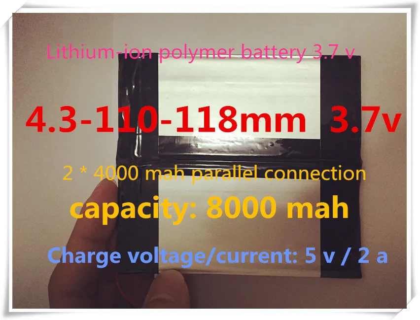

[L304] 43110118 3,7 в, 8000 мАч,[40110120]; Полимерный литий-ионный/литий-ионный аккумулятор для планшетных ПК, vido,ployer