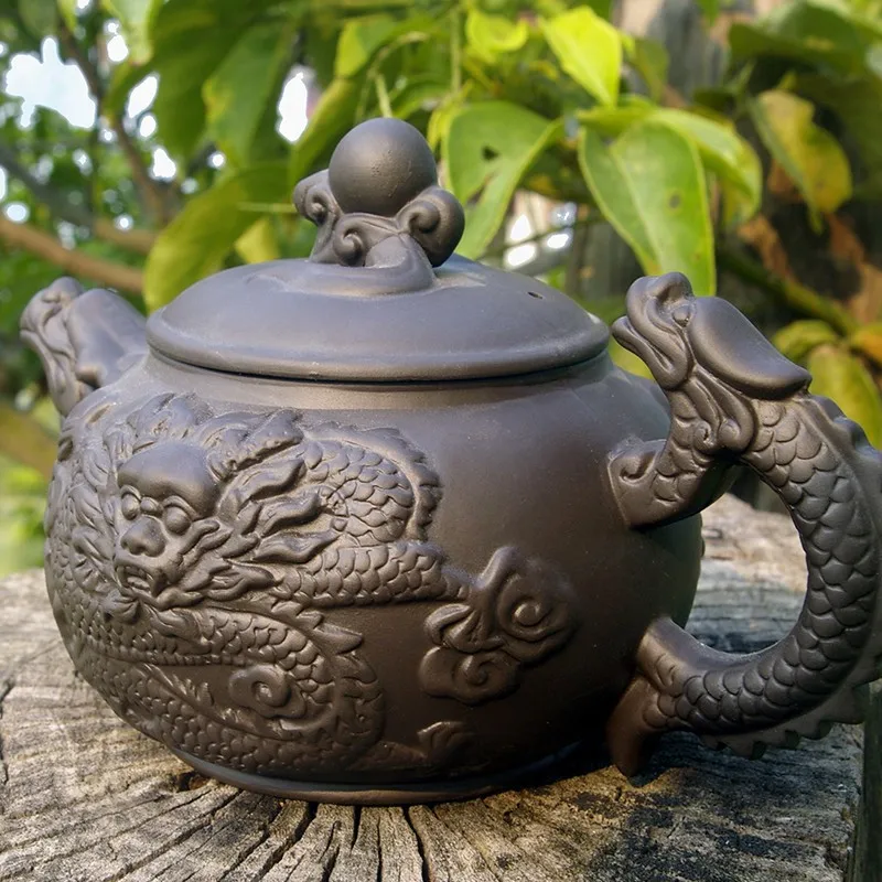 Подлинный исинский чайник 360 мл Дракон емкость фиолетовый глина чайный набор чайник кунг-фу Чайник Китайский чайный церемония