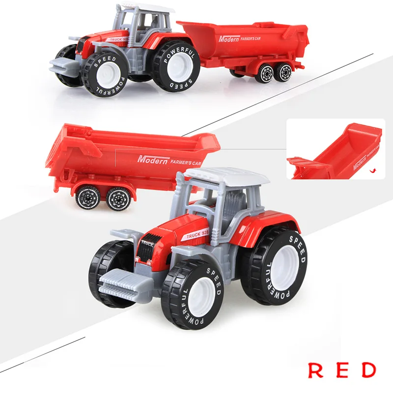 Tractor Red Литая под давлением сельскохозяйственная техника мини-модель автомобиля Инженерная модель автомобиля трактор инженерный автомобиль трактор игрушки модель для детей Рождественский подарок - Цвет: Tractor Red