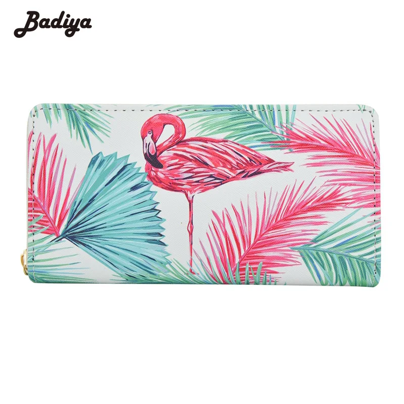

Long Style Wallet Women Pu Leather Luxury Brand Zipper Purse Cartoon Flamingo Fashion Large Capacity Card Holders Women Wallets