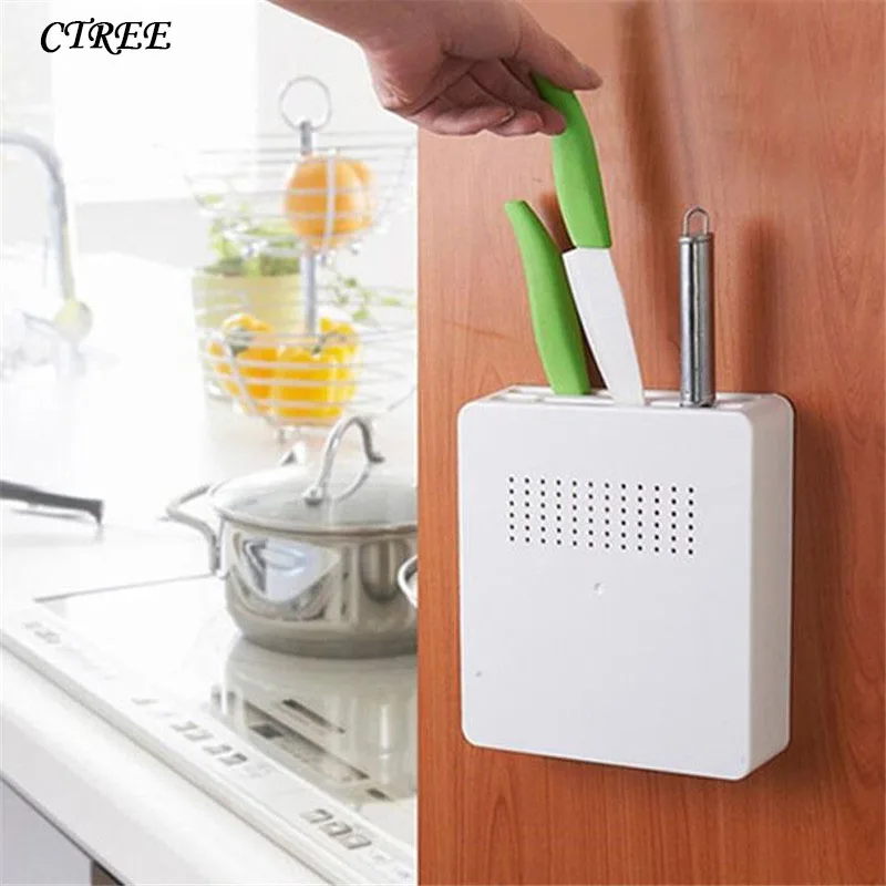 

CTREE Creative Turret Stands Knives Storage Kitchen Supplies Hidden Plastic Multi-Function Storage Rack Kitchen Knife Rack C410