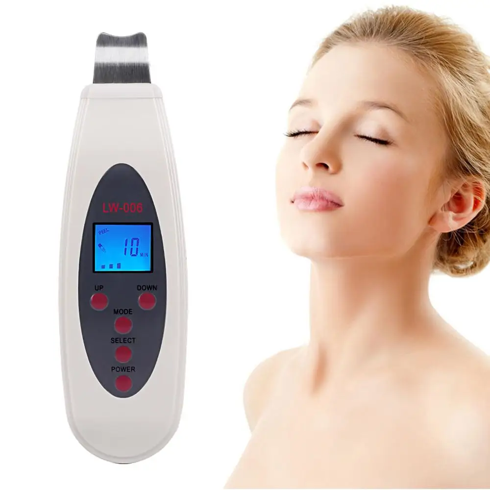 

Ultrasonic LCD Display Skin Scrubber Face Cleanser Peelings Lifting Acne Remover