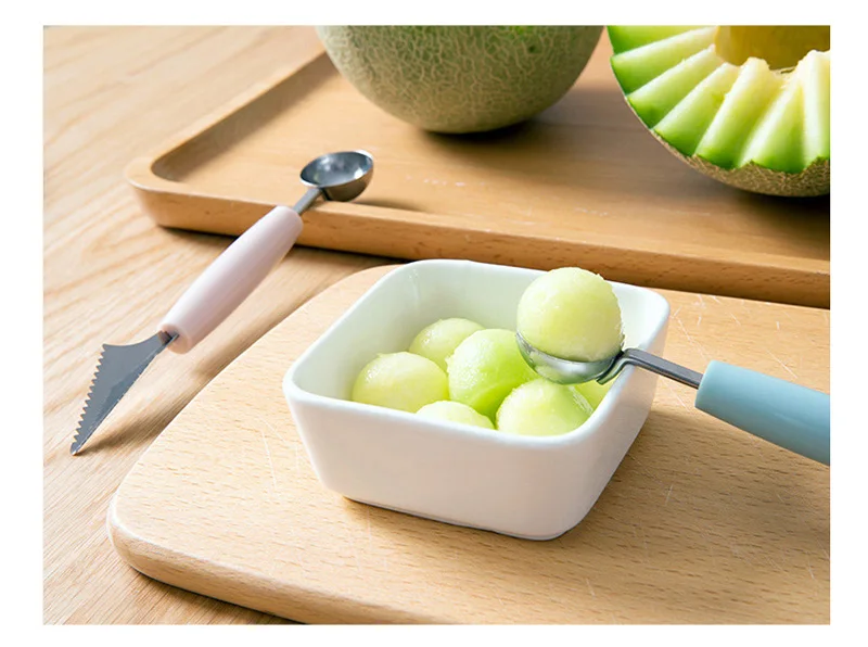 Новые инструменты для резьбы с двойной головкой ложка-шарик для фруктов DIY креативный маленький нож для фруктов ложки для дыни шариков Кухонные гаджеты