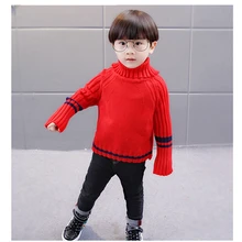 Мальчик Для малышей и детей более старшего возраста с высокой горловиной Длинные рукава Топы толстой вязки теплый и удобный детский свитер пуловер Одежда