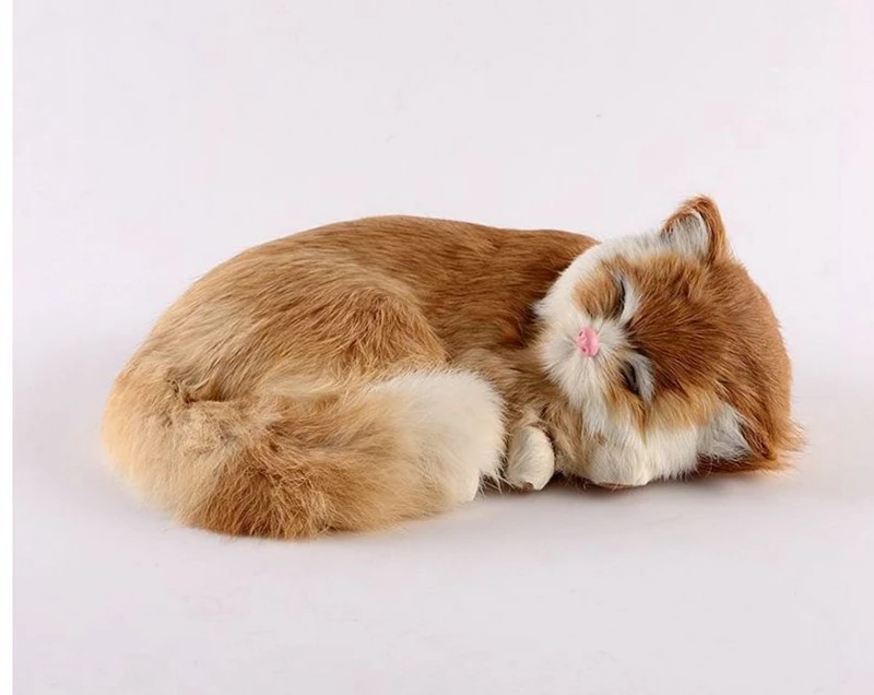 Dorimytrader Pop Plush Simulation Cat Toy Lifelike Lovely Realistic Pets Cat Doll Decoration for Car Gift 27x18x10 DY80005 (24)_1