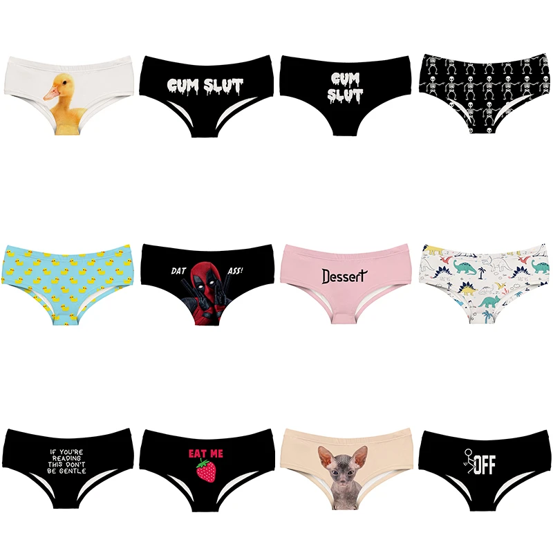 

Litter Yellow Ducks Deadpool Sexy Hot Print Female Lingerie Thongs Briefs Underwear For Women Cute Panties For Lady