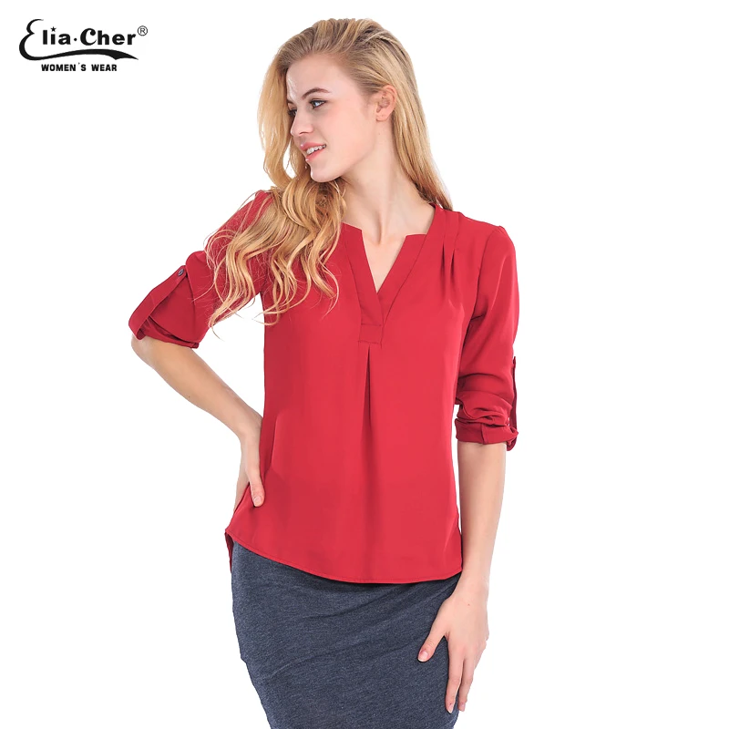 

Women Blouse Tops Full Sleeve Brand Chiffon Blouses Shirts Plus Size Causal Female Clothing Chic Elegant Lady tops blusas