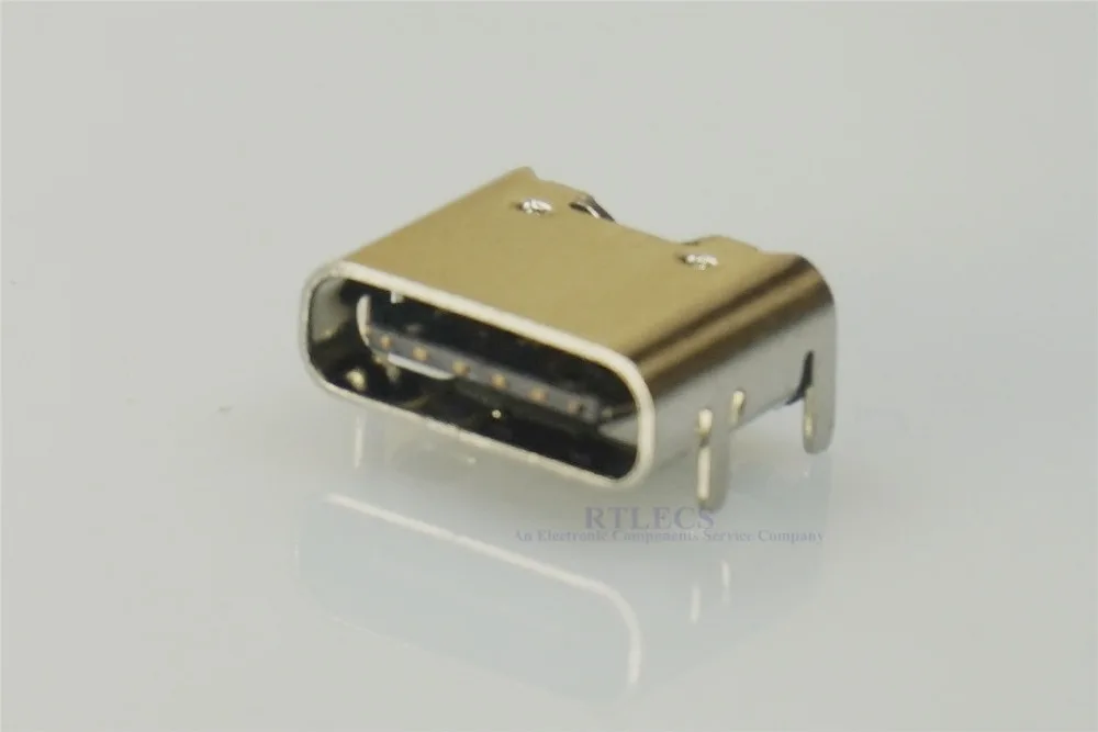 

10pcs USB 3.1 Type C Connector 6 Pin Right Angle SMT Tab Power Charge 3A Socket Support Pin Through Holes PCB Type-C Receptacle