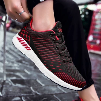

OUKEDI Winter Men&Women Sport Shoes Breathable Lace-up Plus size 47 Running Shoes Lightweight Anti-slip Sneakers Outdoor