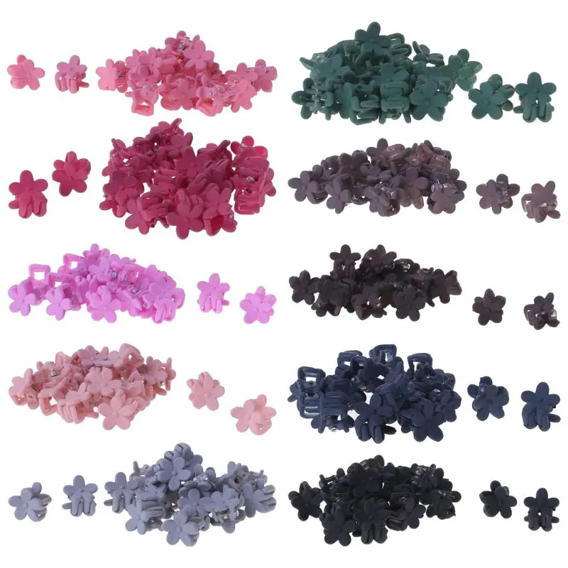 

20 Pcs/Set Hair Clip Flower Floral Claw Girls Cute Fashion Simple Korean Headwear Kids Crab Claws Mini Decoration Ornament