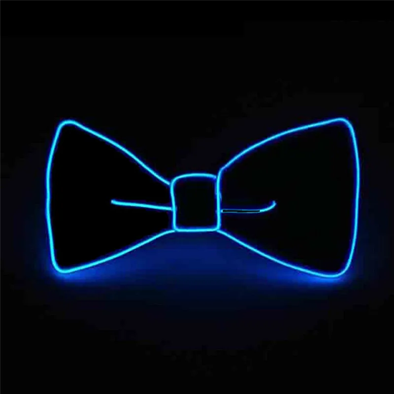 Светящиеся мигающие Светящиеся светодиодный шейный галстук для мужчин Для женщин светильник со шнуровкой вечерние лук Activing реквизит Рождество День рождения поставки 10 Цвета - Цвет: Dark Blue