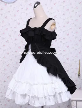 

Cotton Three-Layers Bows Black And White Classic Lolita Dress Gothic Dress Lolita Ball Gown All SIze For Sale Party Dresses