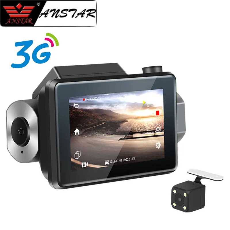 Anstar 1080P Авто регистратор Android 5,0 3g WiFi двойной объектив gps трекер видео регистратор Автомобильный видеорегистратор 512 МБ+ 4 Гб видеорегистратор камера заднего вида