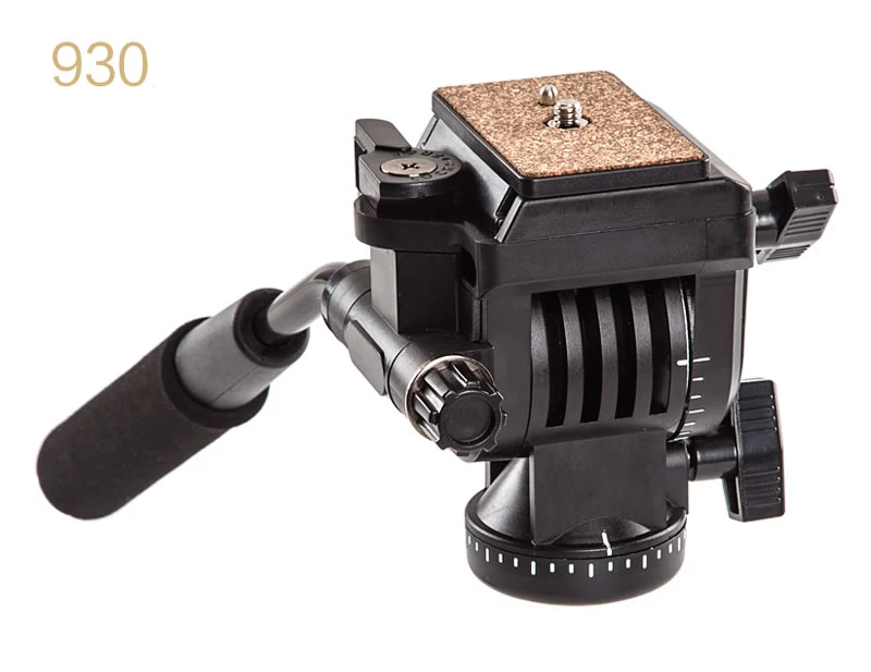 YUNTENG YT-930 DSLR Photo Camera Video Fluid Drag Tilt Pan Tripod Head for Nikon Canon Sony DV