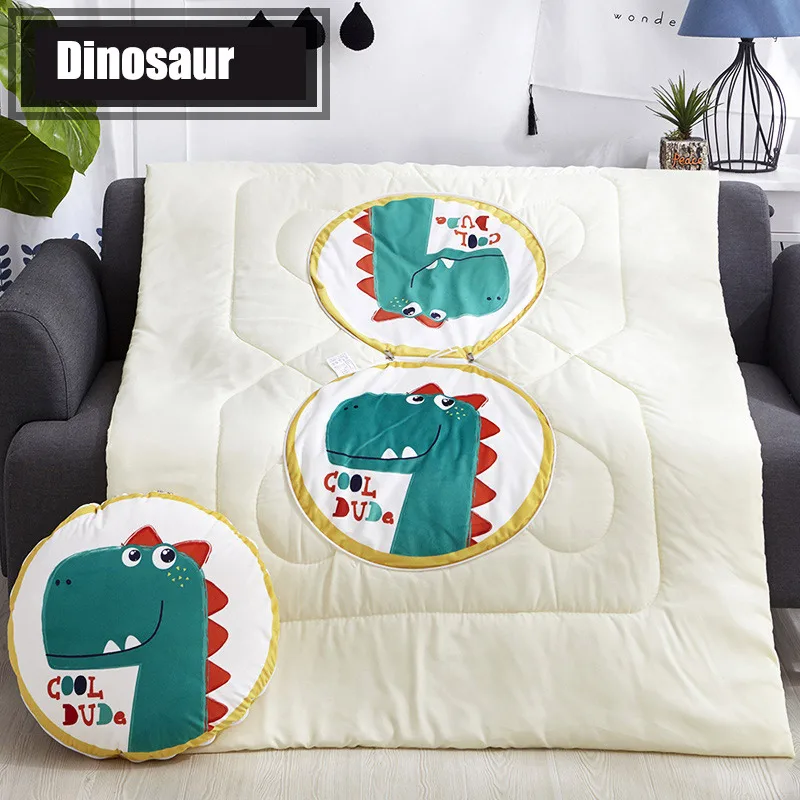 Корейское летнее одеяло с динозавром для кровати, милая Подушка с животными, 2 в 1, покрывало на кровать с изображением Льва, Детское покрывало, s покрывала