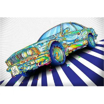 

DIY Diamond Embroidery Full Diamond Painting Cross Stitch Colored car picture Square Mosaic Pattern Needlework Home Decorative