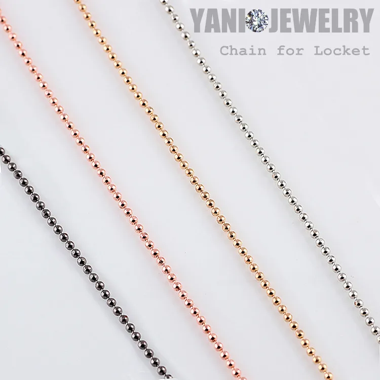 

10pcs/lot New Fashion Mixed 4colors Alloy Bead Chain Necklace Floating Locket Chain with Lobster Clasp Chain Necklace