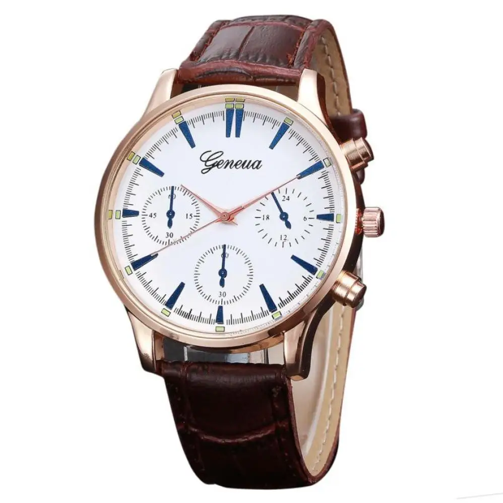 

Timezone #301 Duobla FaWoman Mens Retro Design Leather Band Analog Alloy Quartz Wrist Watch Dress men Watch Clock