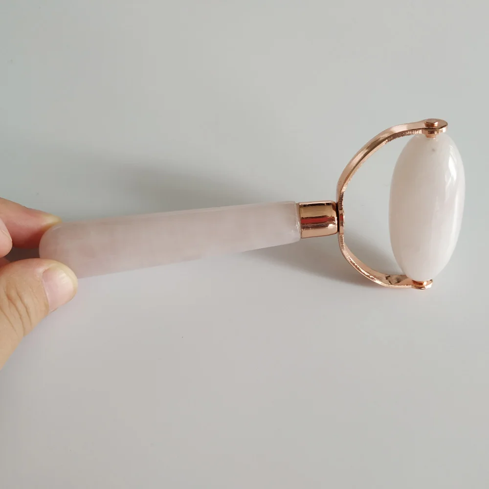 Jual Batu Giok Alami Roller Mawar Kuarsa Roller Pelangsing Wajah Massager Scraping Alat Pijat Paket Facial Tubuh SPA Pijat   Relaksasi