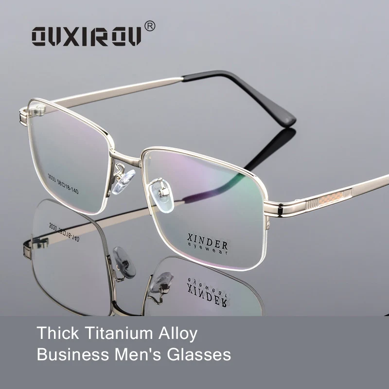 Модные квадратные титановые полуоправы с памятью, мужские гибкие оптические очки, оправа Oculos De Grau, очки s139