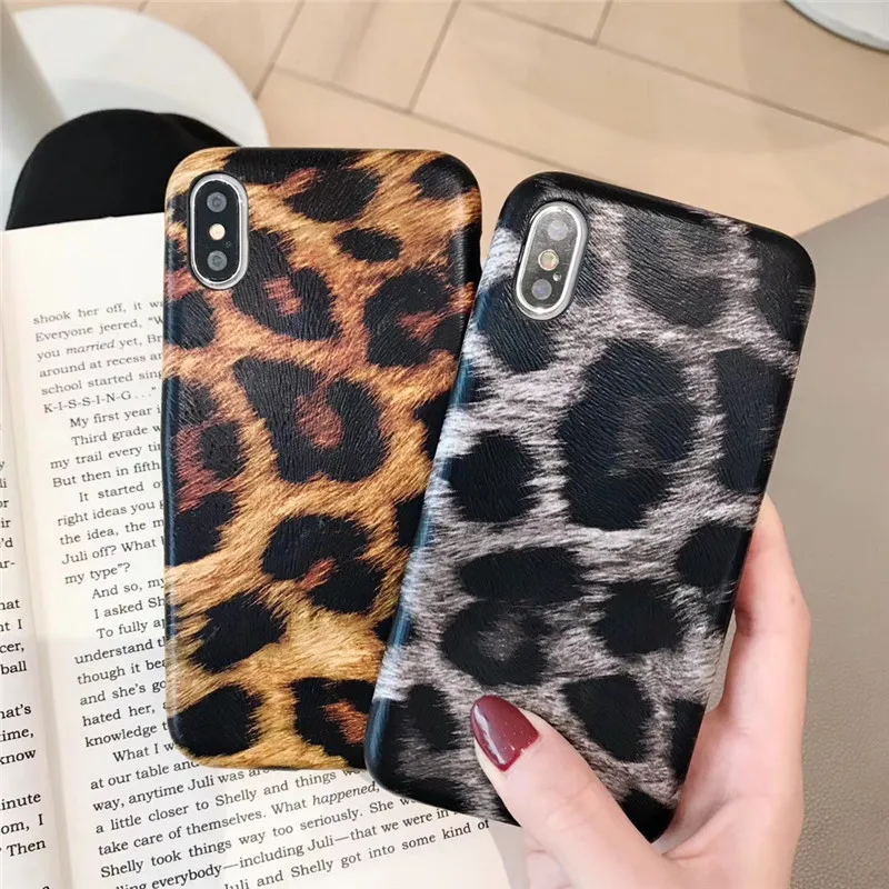 Vintage Leopard Skin Pattern Phone Case for iphone 7 Case for iPhone 6 6S 7 8 Plus X XS MAX Case Luxury Soft PU Leather Cover   06