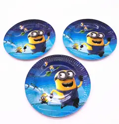 10pcs \ много 7 inch Baby Shower вечерние Таблички мультфильм Миньоны скатерть Дети сувениры на день рождения украшения поставки