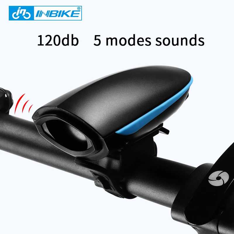 

INBIKE 120 db High Decibel Bike Horn Electric USB Charging MTB Road Bike Cycling Accessories Bicycle Horn Retro Electronic Bell