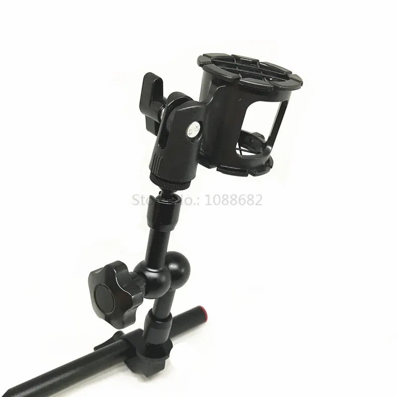 3in1 Kit Anti-Shock Microphone Suspension Shock Mount Holder Clip +Adjustable Friction Articulating Magic Arm+15mm Rod DSLR Rig (5)_