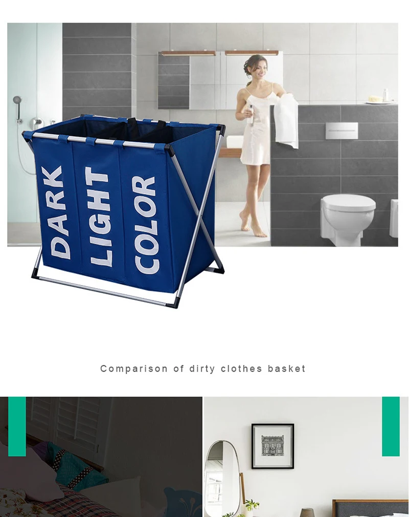 Складная корзина для стирки грязной одежды три сетки для ванной комнаты корзина для белья органайзер для домашнего офиса металлическая корзина для хранения
