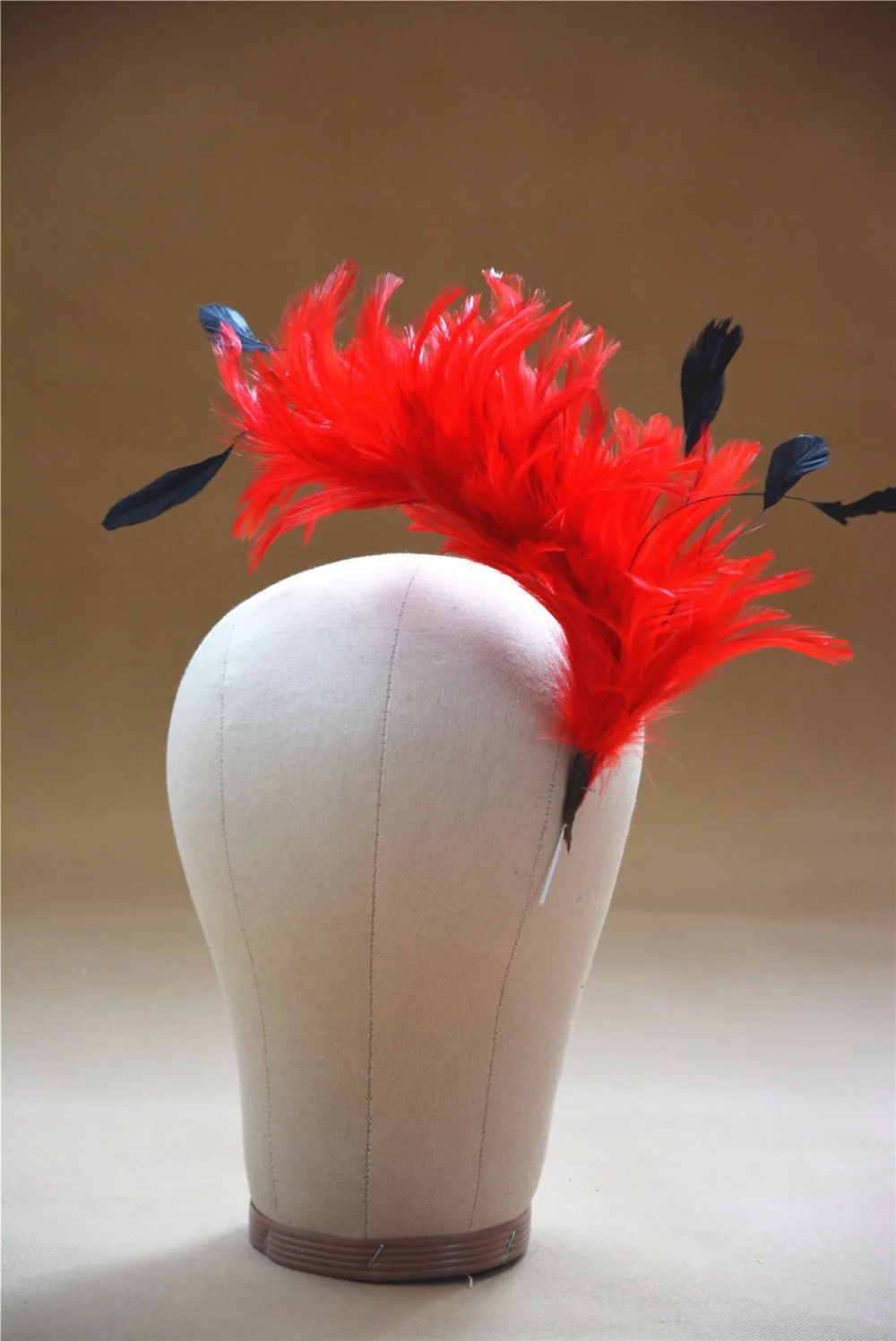 B061 Hackle Coque полосатый перо дерево Pom крепление цветок отделка шляпа Millinery