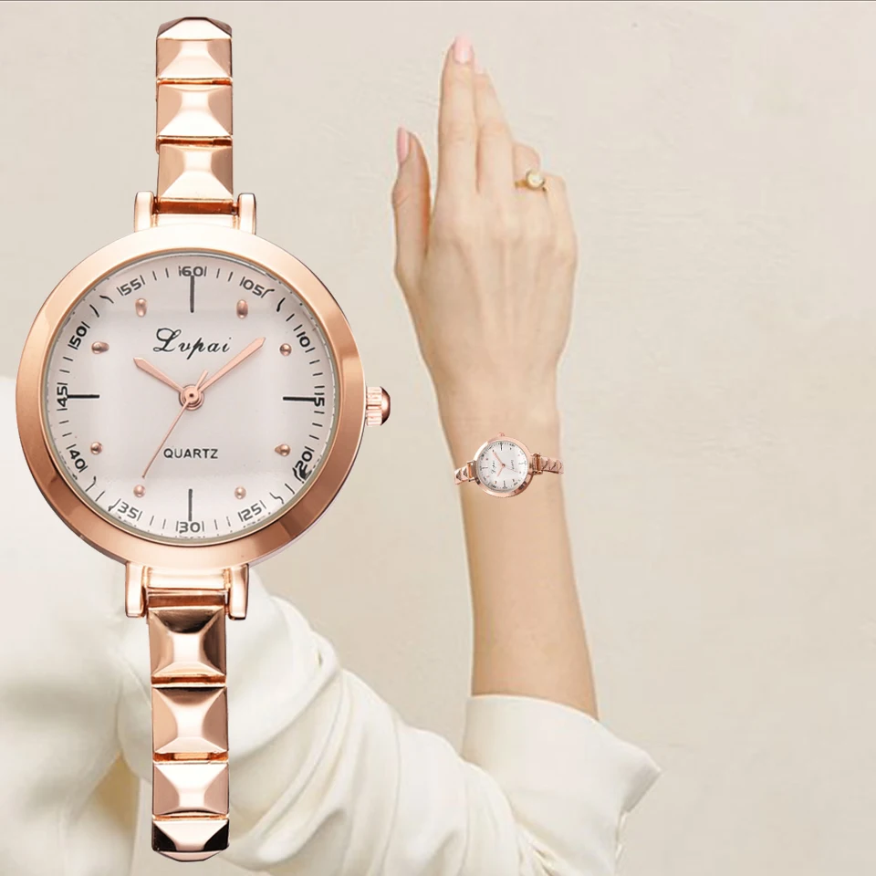 

Lvpai Fashion Ladies Women Luxury Gold Precision Scale Polyhedron Chain Strap Alloy Quartz Wrist Watch Dress Clock Reloj Mujer
